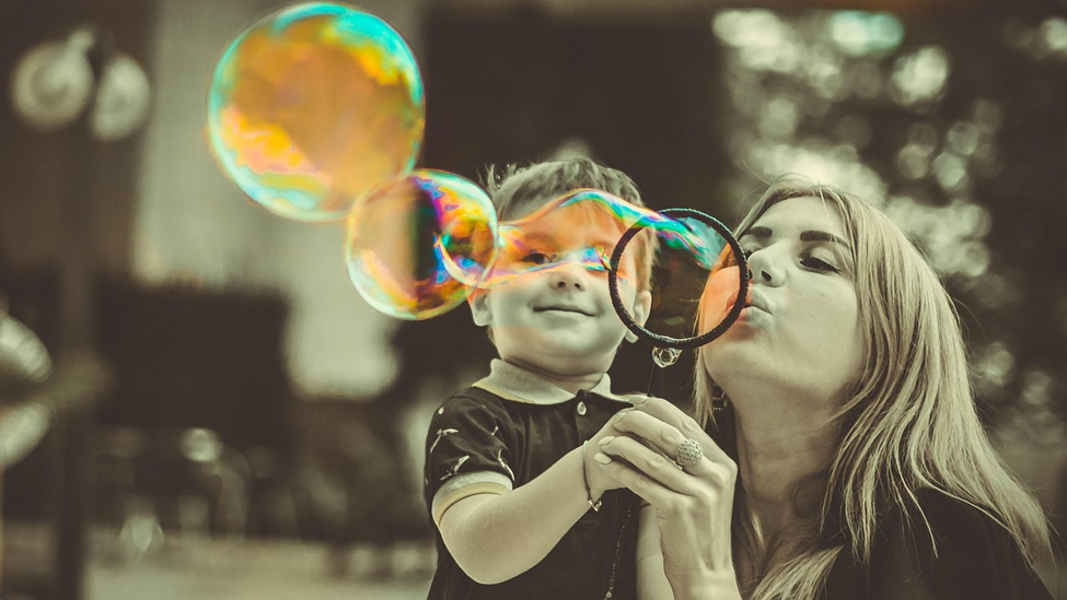 Happy family with child with autism in a supportive environment